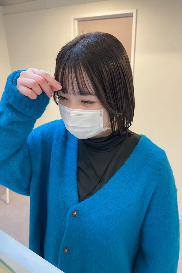 ショート カラー グレージュ ボブ kyon.hair 韓国カットカラーのヘアスタイル