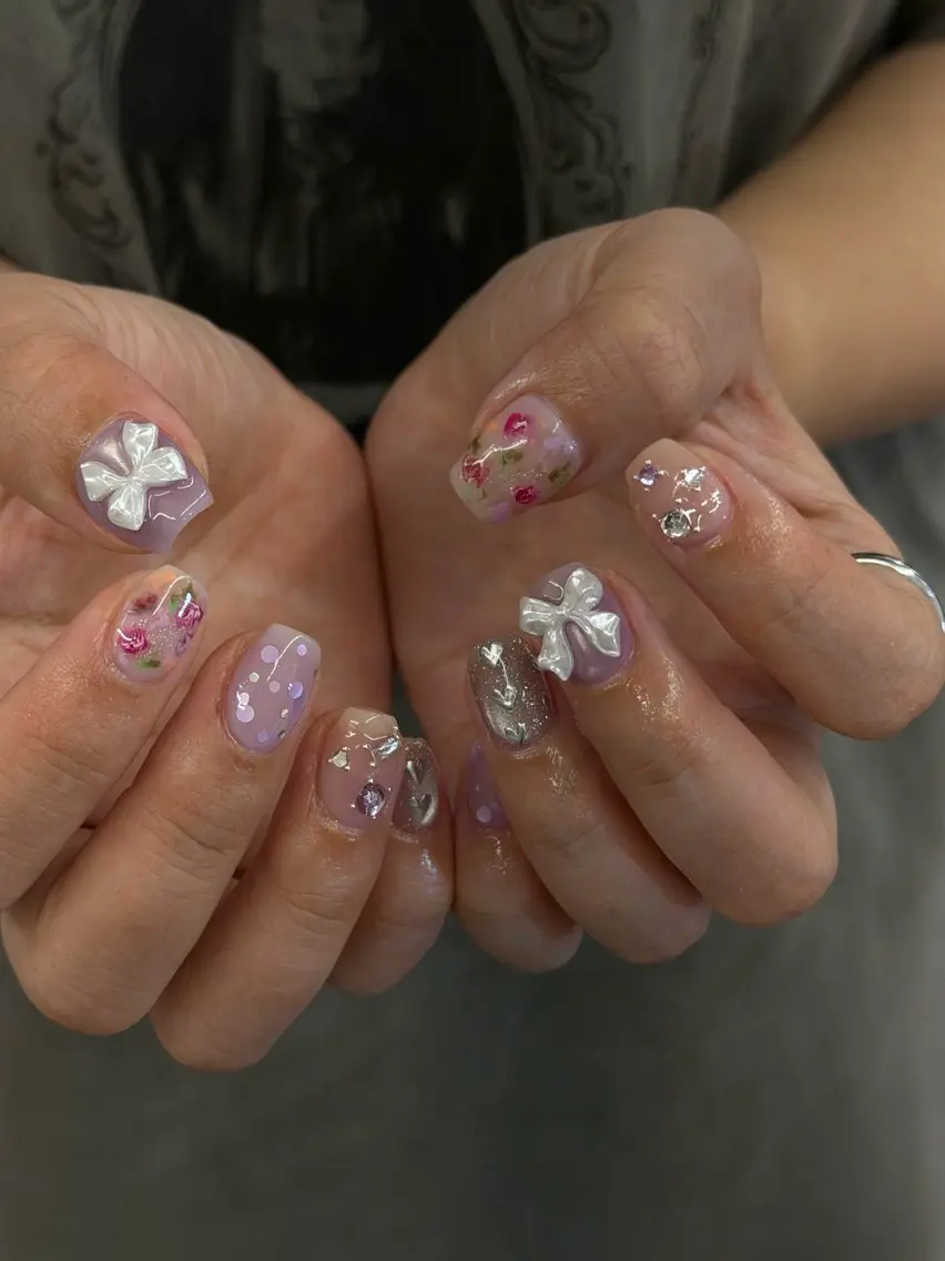 ネイル ジェルネイル マグネットネイル ニュアンスネイル パラジェル ピンク ハンドネイル ハンドケア Bana_ Nailのネイルデザイン