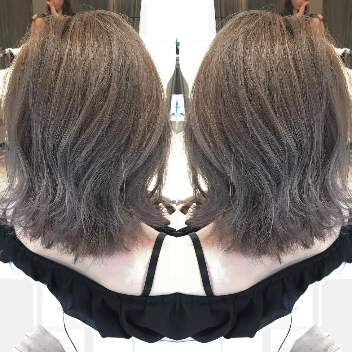 ミディアム カラー イルミナカラー シルバー ヘアカラー トリートメント Miru by INCE HAIRのヘアスタイル