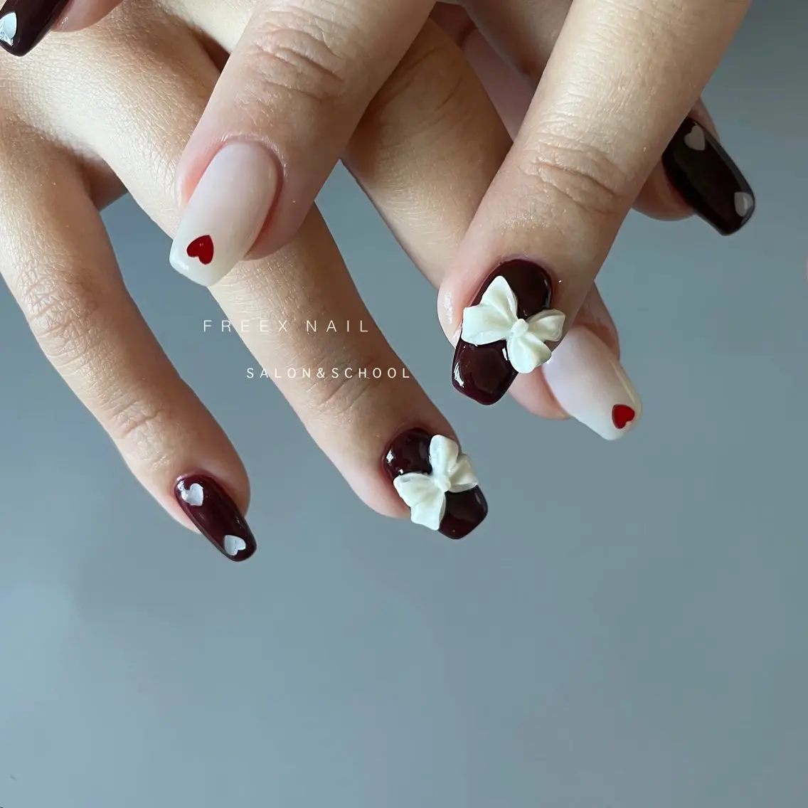 ネイル リボン ハンドネイル フットネイル freex nail /ニュアンス/個性派のネイルデザイン