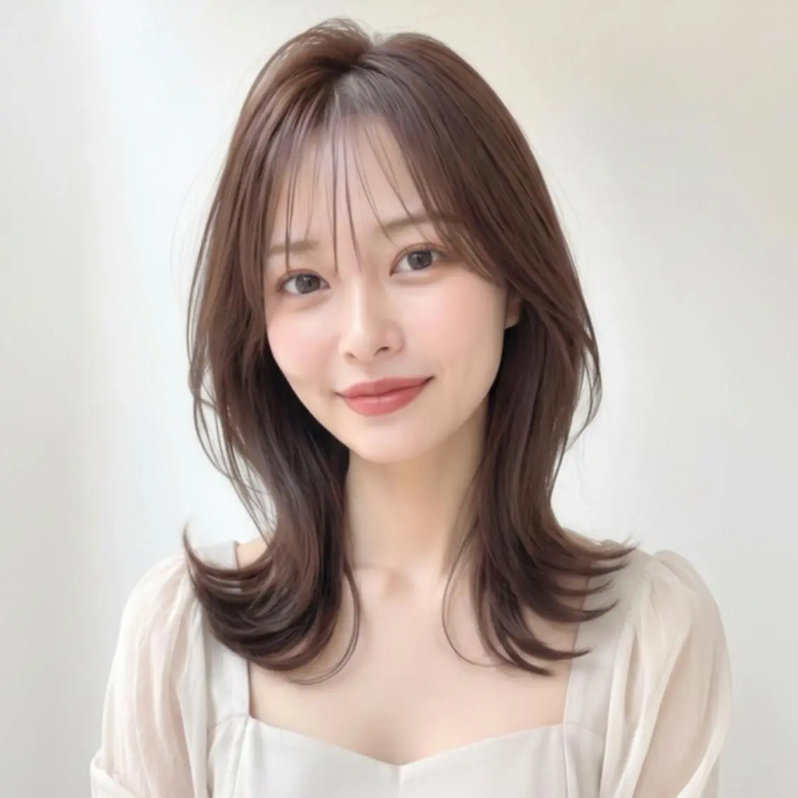 セミロング 松山彩香💎艶髪💎 ロング／透明感カラーのヘアスタイル