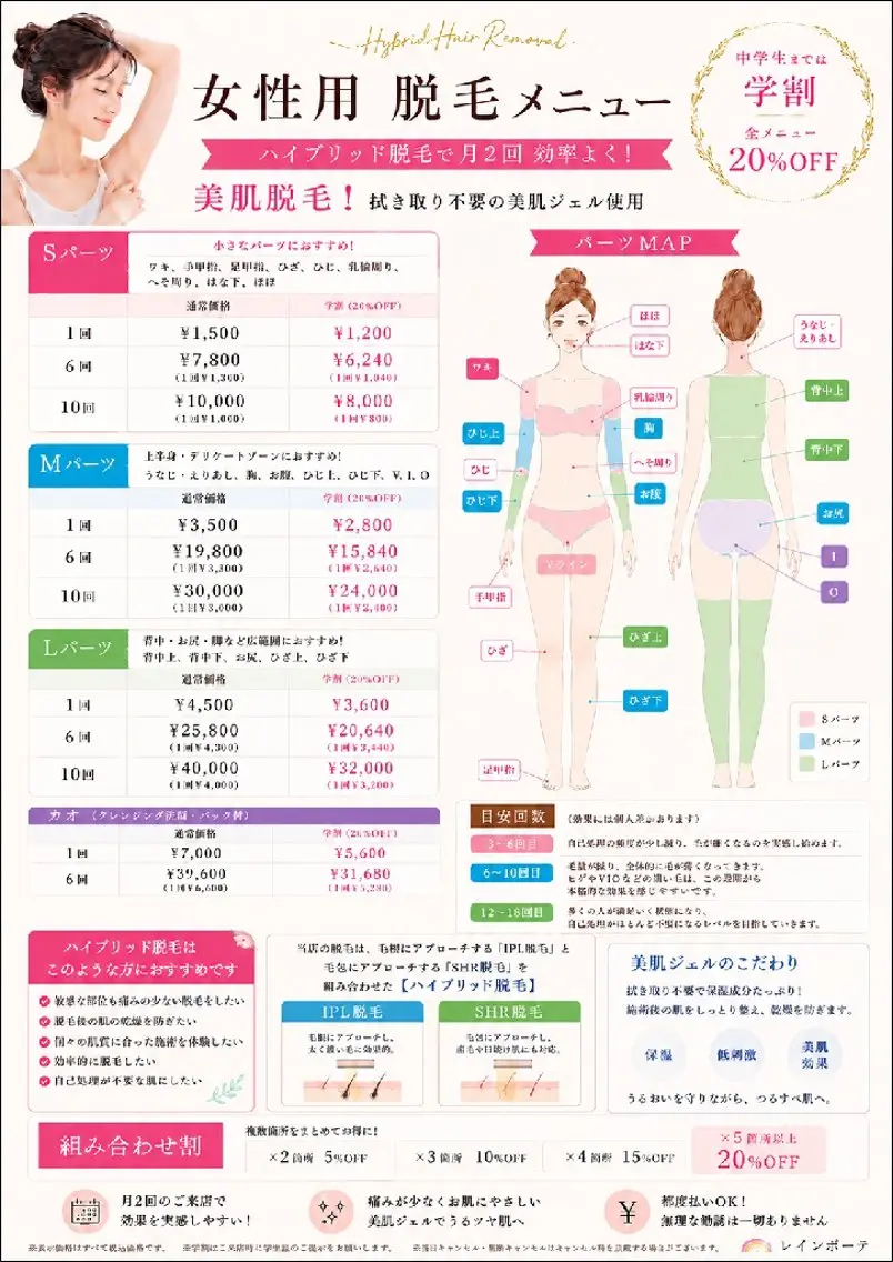 脱毛 レインボーテ　座間 温活✕肌管理サロンのエステ・リラクイメージ