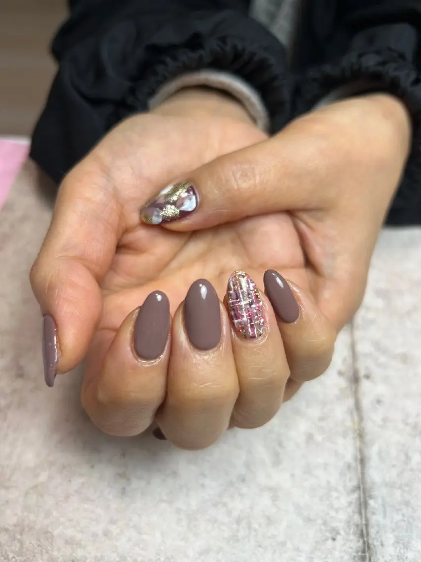 ネイル ツイードネイル I'S nail 佐野のネイルデザイン