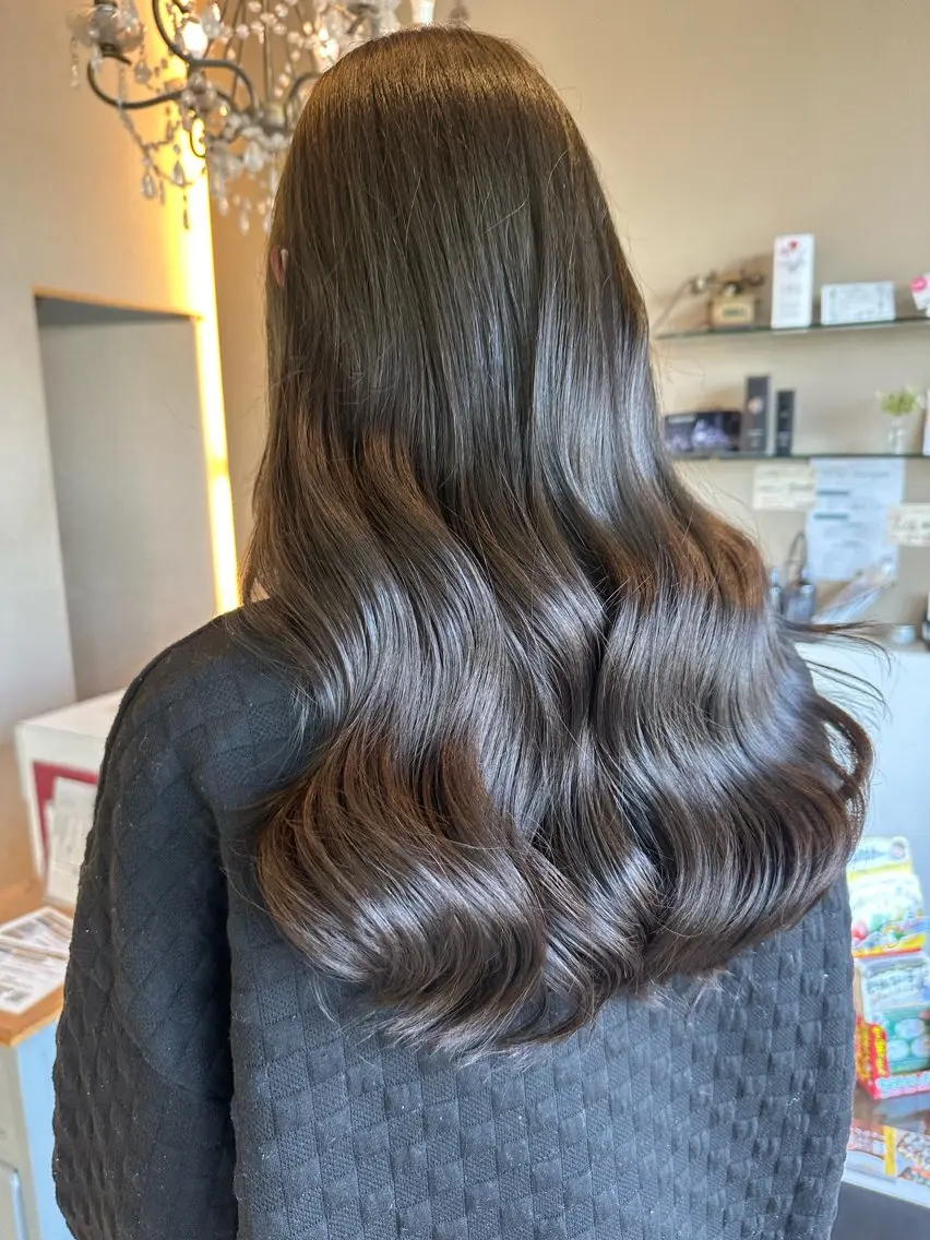ロング カット ヘアカラー ツヤ髪質改善 💜れいな💜のヘアスタイル
