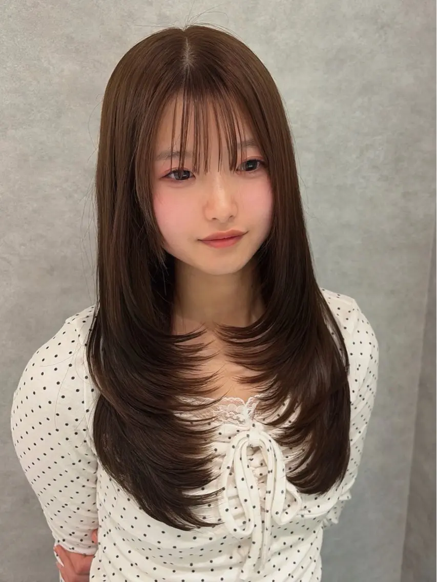 ロング カラー ブラウンカラー ナチュラルブラウン レイヤーカット 🥇KEN /レイヤー/カラーのヘアスタイル