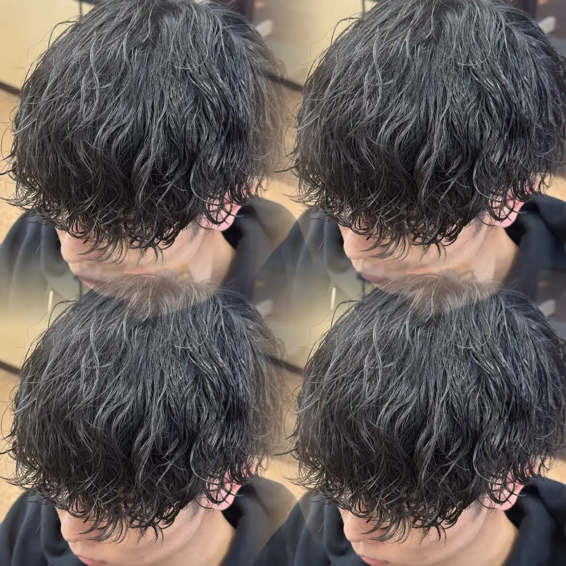 ミディアム メンズ 波巻きパーマ カット パーマ 焼津メンズパーマ特化 大石雄生のヘアスタイル