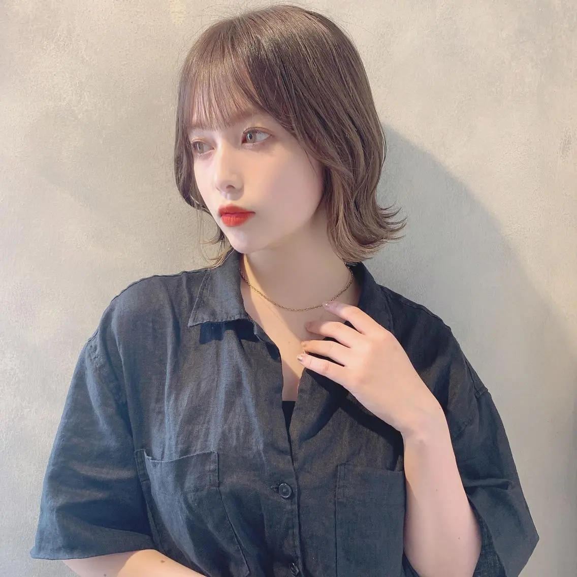 ミディアム カラー インナーカラー ボブ ✨️美髪矯正×似合わ せ艶カラー✨藤田透のヘアスタイル