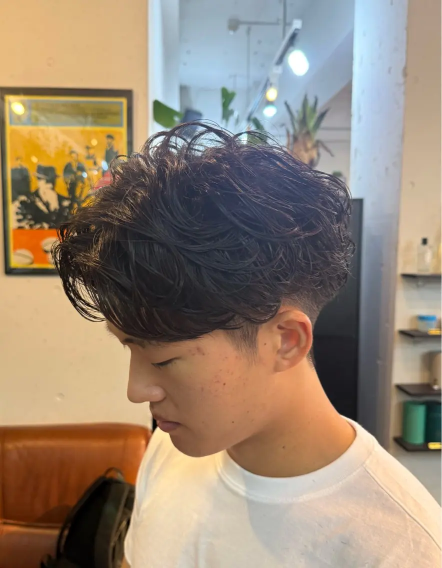 ミディアム パーマ メンズ カット パーマ HARBOR ゆづきのヘアスタイル