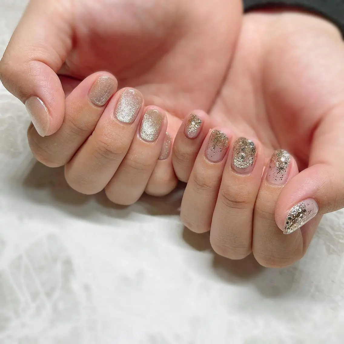 ネイル ラメ(グリッター) マグネットネイル nail salon Regaosのネイルデザイン