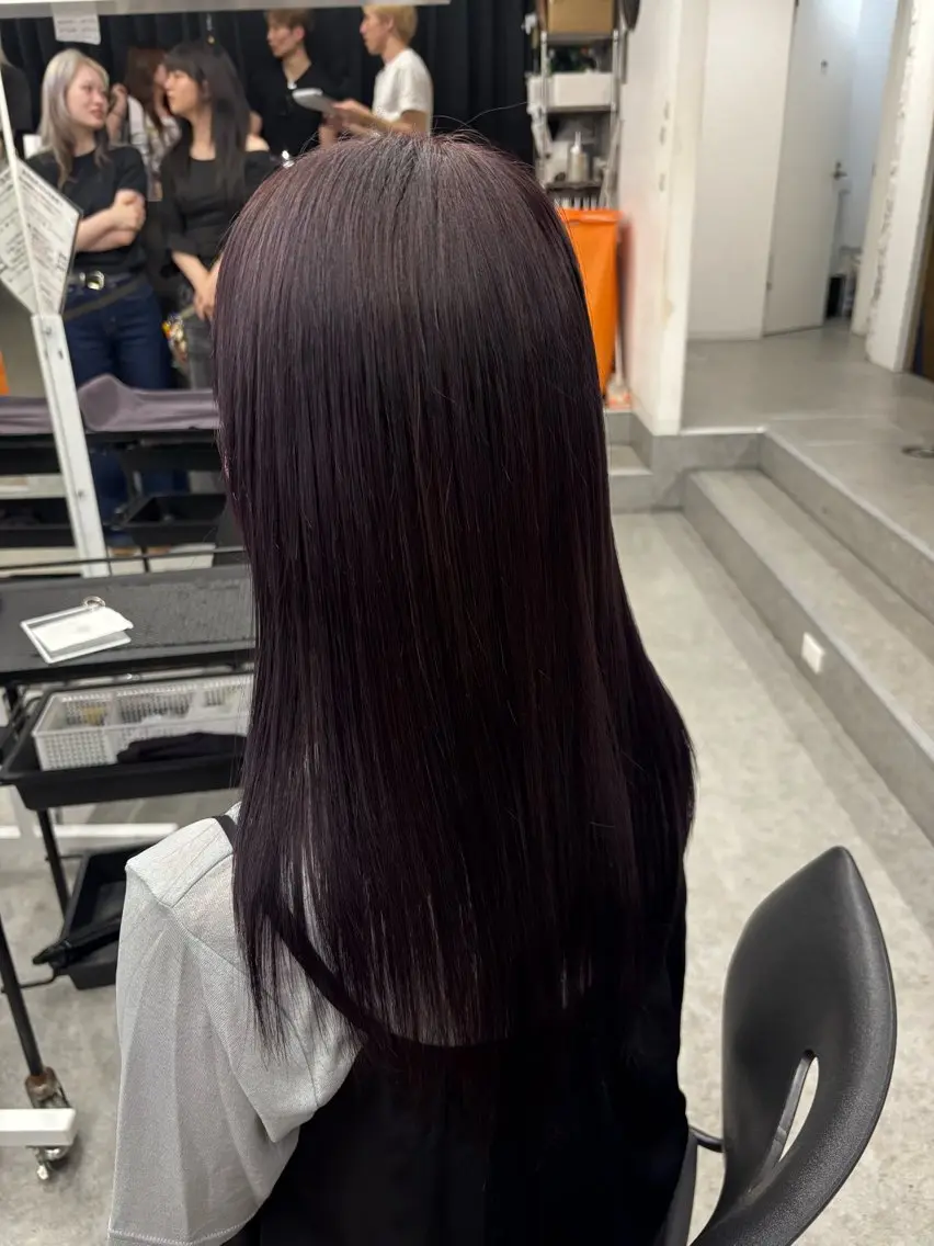 ロング ヘアカラー トリートメント 縮毛矯正/ブリーチな しラベンダー/心優のヘアスタイル