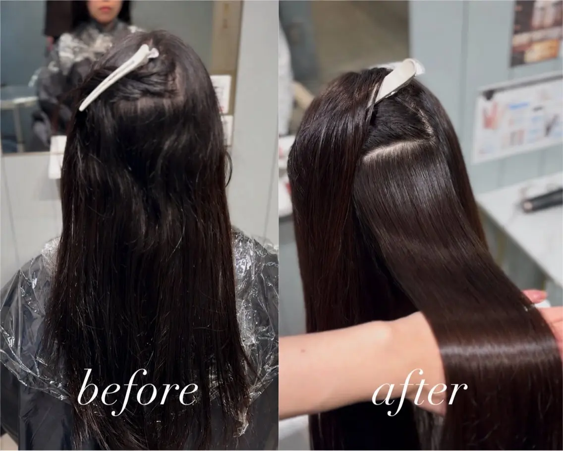 ロング 縮毛矯正 カット 縮毛矯正 酸性縮毛矯正/ 顔周りカット/信之介のヘアスタイル