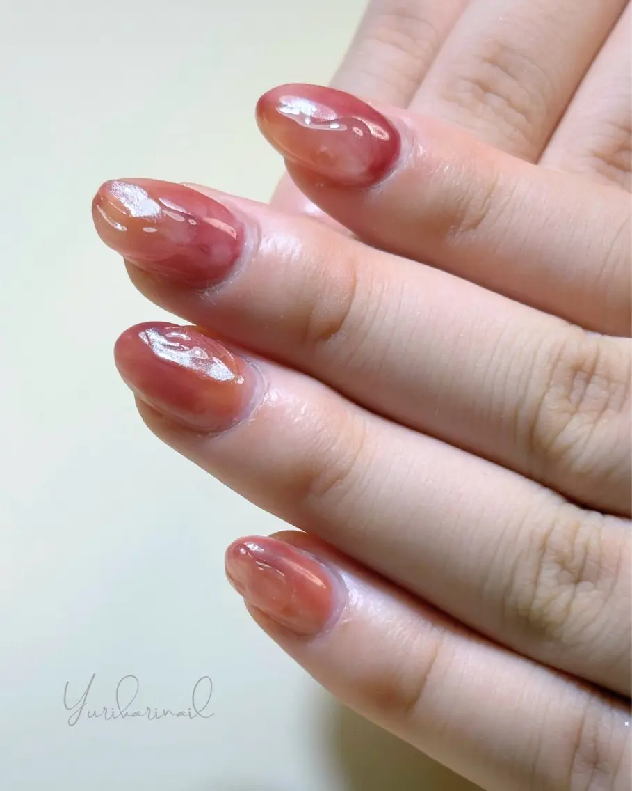 ネイル ニュアンスネイル ぷっくりネイル ハンドネイル ネイリスト ゆりかのネイルデザイン