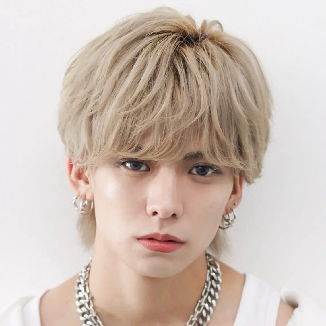 ショート カラー パーマ メンズ ヘアカラー 木代 ひめりのヘアスタイル
