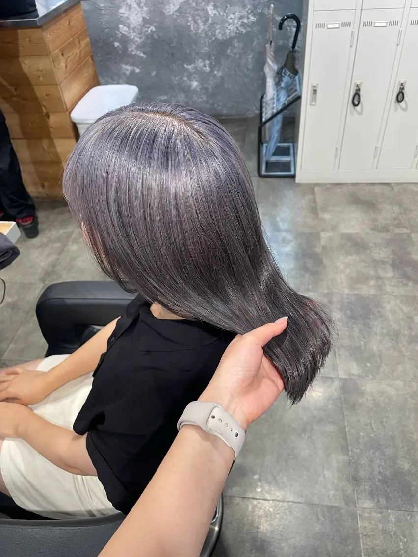 ミディアム カラー ヘアカラー ハイトーン 横浜💞ミオのヘアスタイル