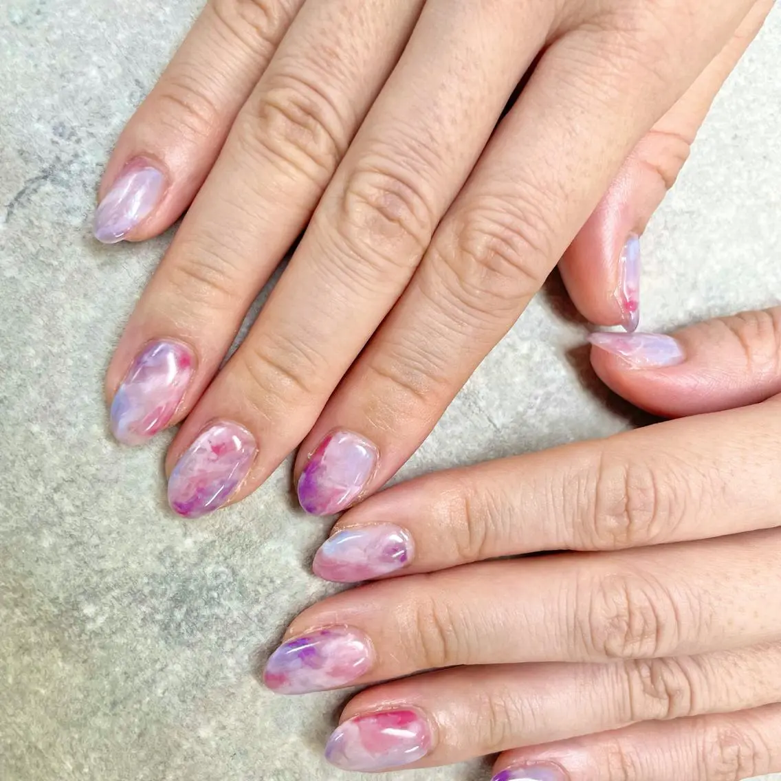 ネイル 大理石ネイル(マーブル) ハンドネイル ハンドケア FASTNAIL PLUS 新宿店のネイルデザイン