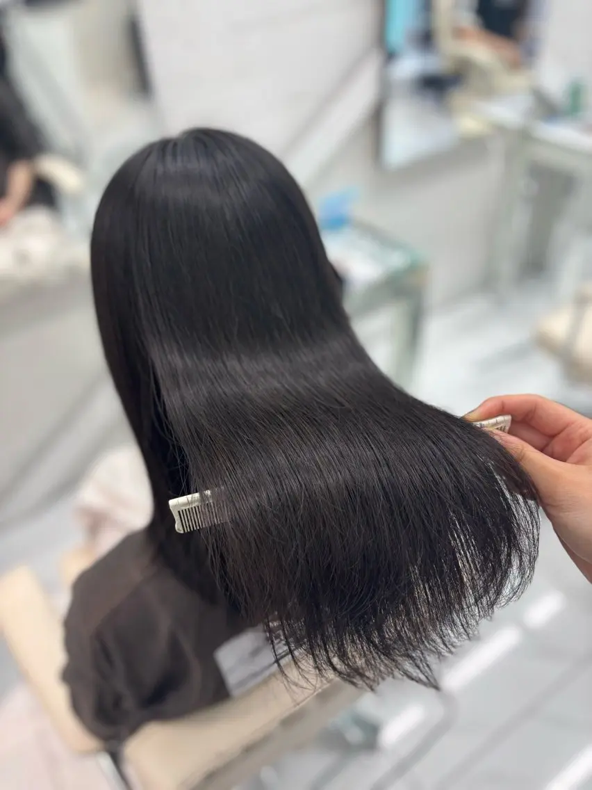 ロング カット ヘアカラー トリートメント 透明感ツヤカラー/ 縮毛矯正/静岡のヘアスタイル
