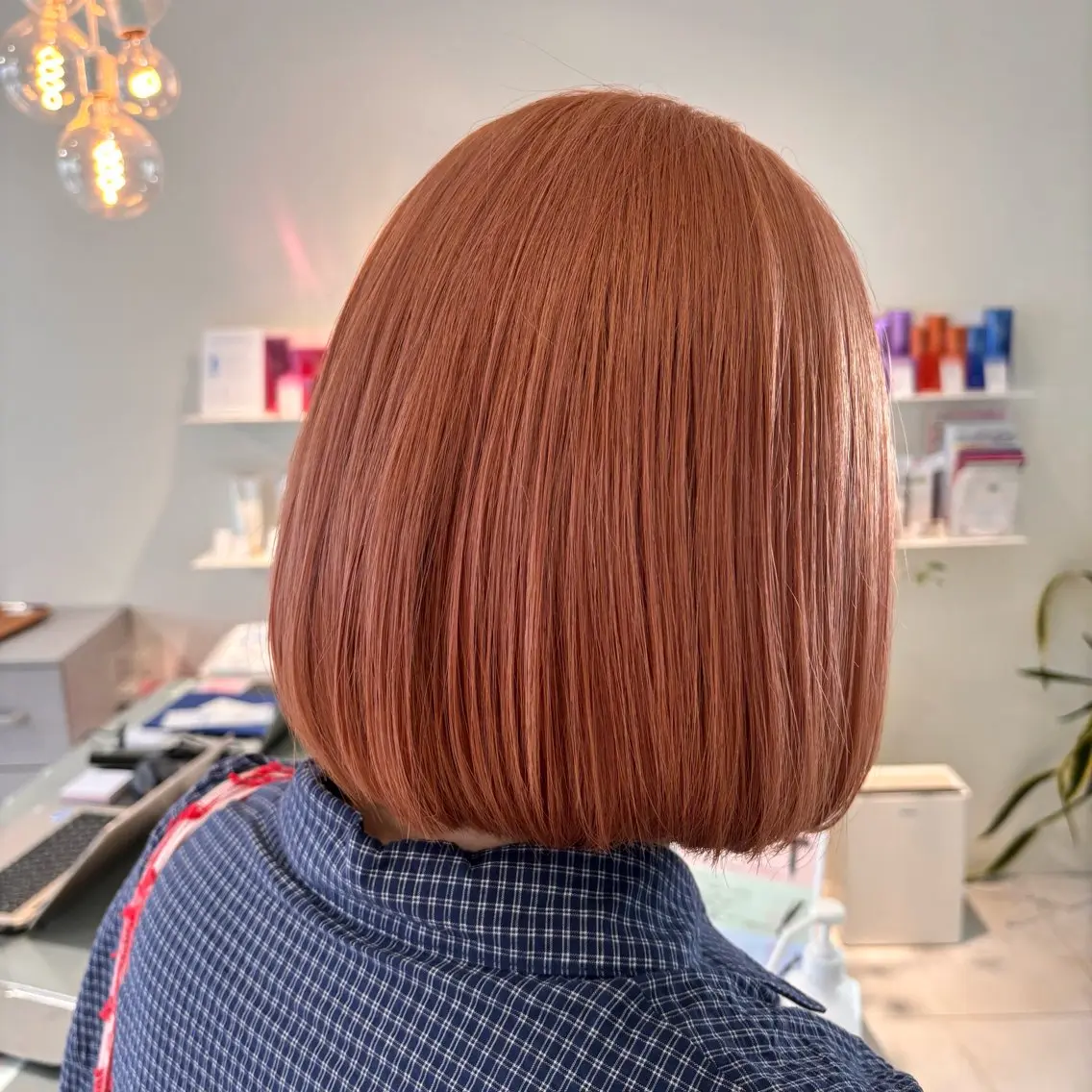 ショート カラー ベージュカラー 透明感カラー オレンジ オレンジベージュ ボブ 由比藤理子 ブリーチカラー🌈のヘアスタイル