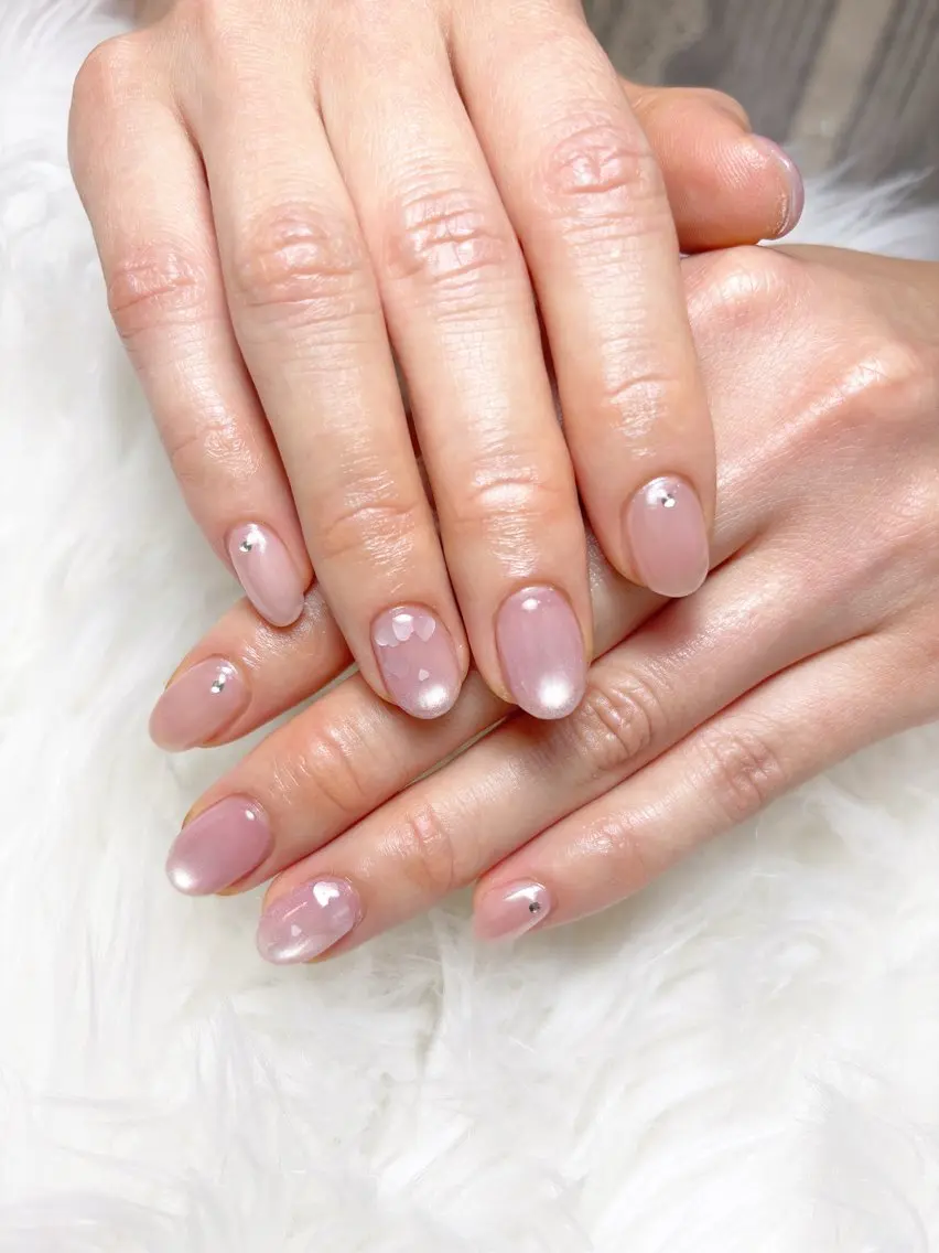 ネイル ハート マグネットネイル ハンドネイル nail care salon -&-のネイルデザイン