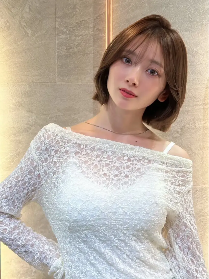 ミディアム カット ヘアカラー トリートメント 渋谷ボブ🤍/髪質 改善/縮毛矯正/瑞月のヘアスタイル