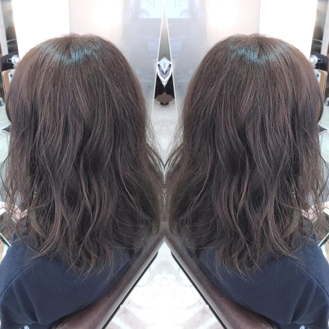 セミロング カラー グレージュ イルミナカラー 青木 茂樹⭐️ 透明感カラーのヘアスタイル