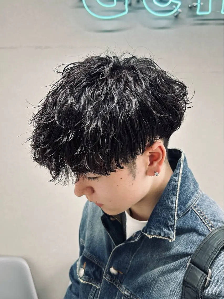 ミディアム パーマ メンズ 🏁メンズパーマ/ RYOYAのヘアスタイル