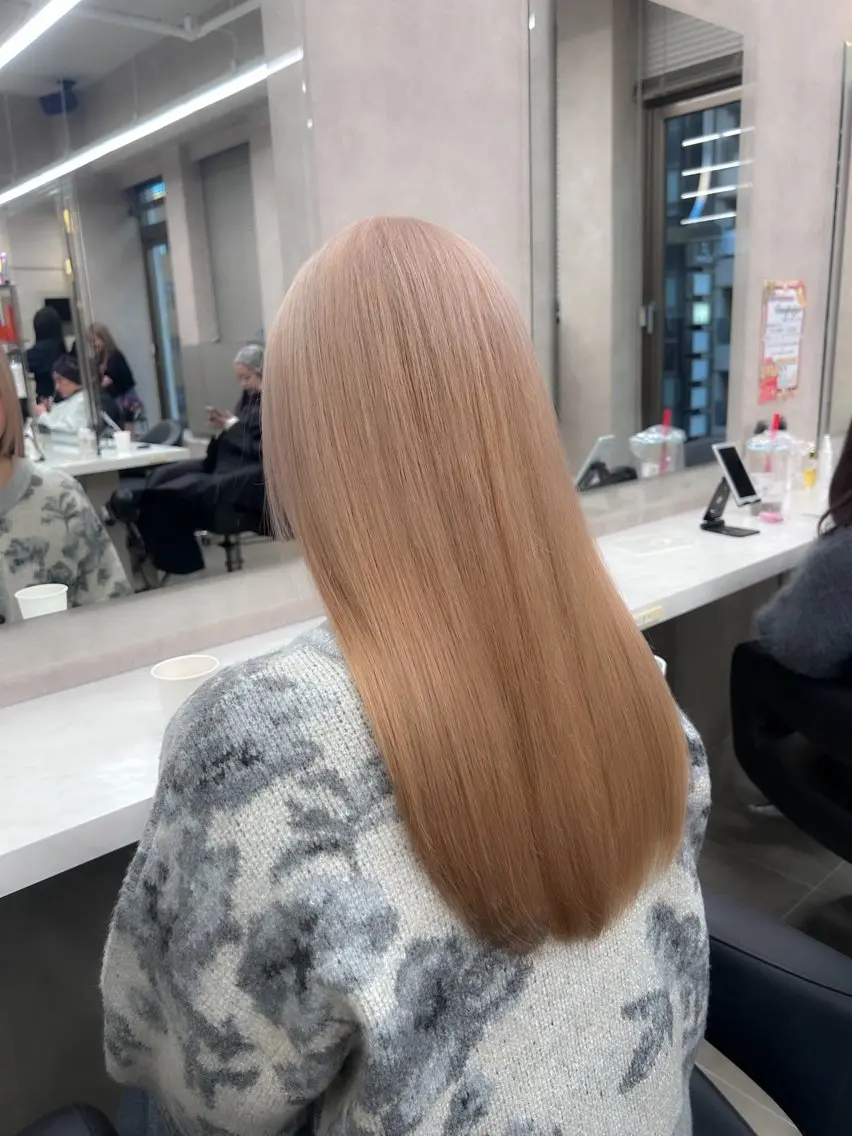 ロング カラー パーマ ヘアアレンジ メンズ キッズ ブリーチなしカラー/ ブラウン/レイヤーのヘアスタイル