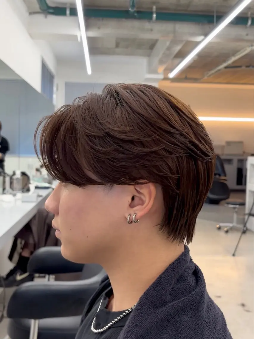 ショート パーマ メンズ フェザーパーマ メンズパーマ ニュアンスパーマ カット パーマ なりたひろと / フェザーパーマのヘアスタイル