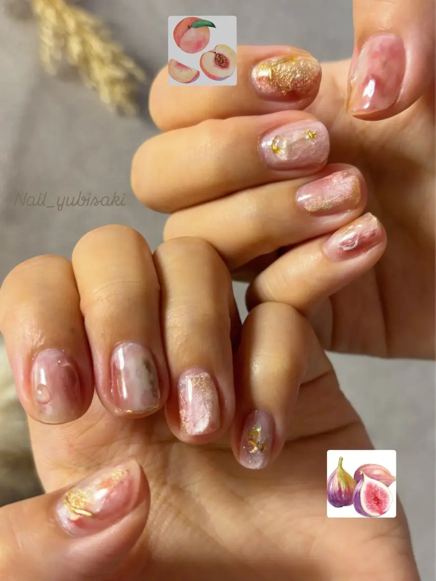 ネイル ゴールド ニュアンスネイル ハンドネイル ハンドケア ゆう .のネイルデザイン