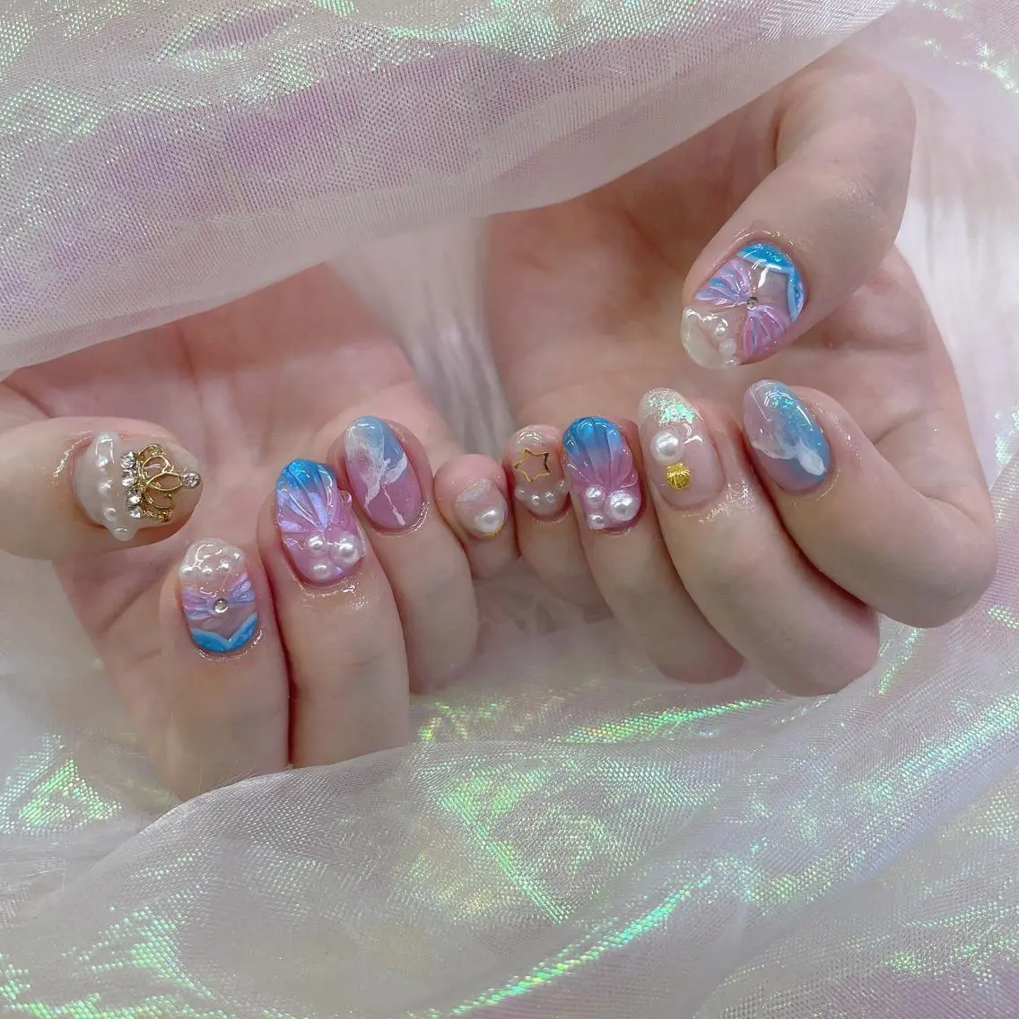 ネイル 🦋ネイルサロン ブラン🌈ゆりのネイルデザイン