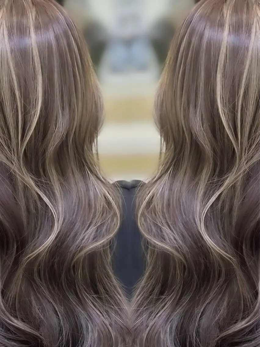 ロング カラー ハイライトカラー ハイライト レイヤーカット カット ヘアカラー トリートメント 🤍ハイライト/ レイヤー/銀座🤍のヘアスタイル