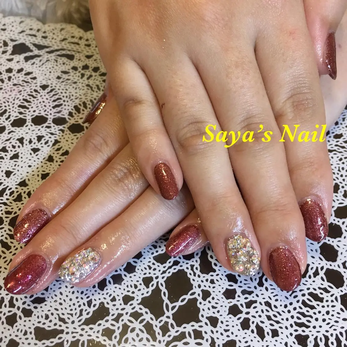 ネイル 成人式 キラキラネイル SantéNail SAYAKAのネイルデザイン