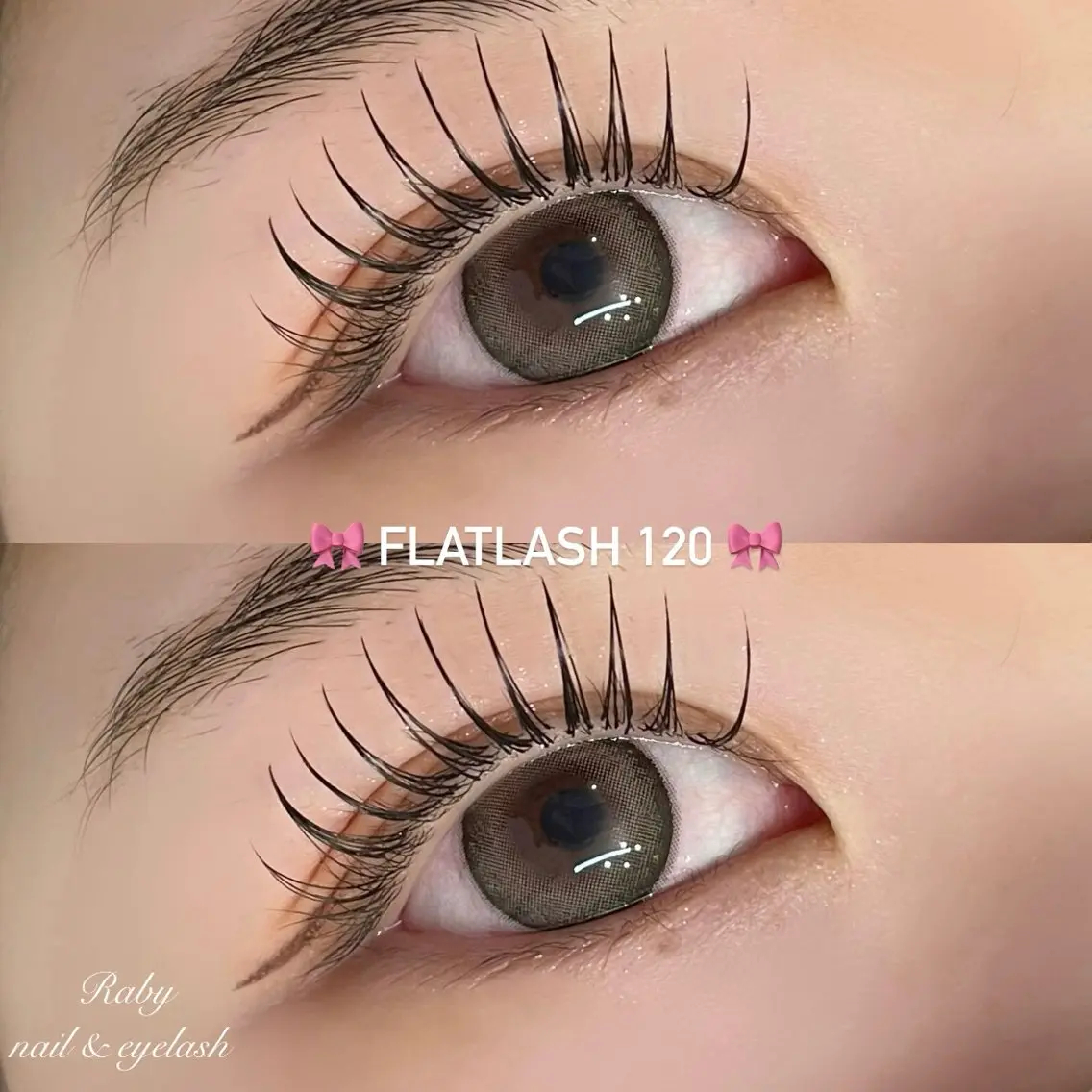【春限定】フラットラッシュ80本🦋初回オフ無料&コーティング付🌷付け足し可⭕️の写真