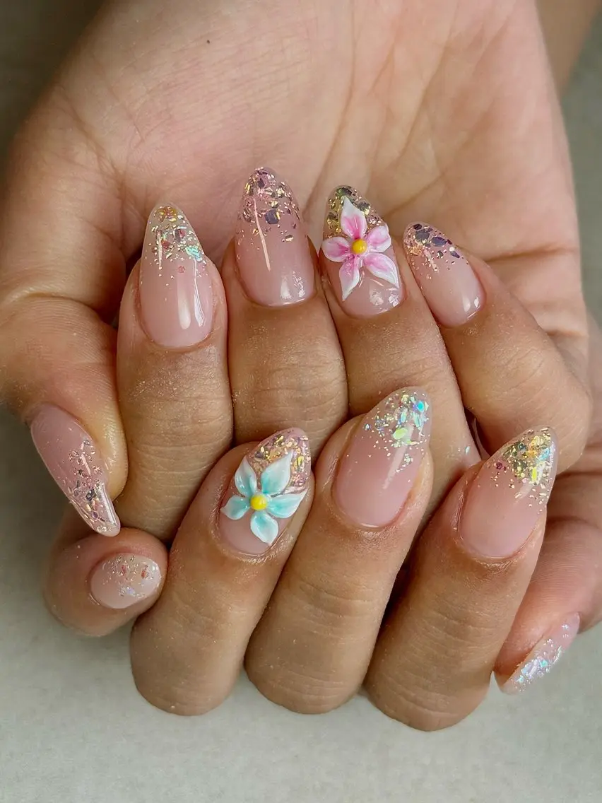 ネイル アートネイル フラワーネイル スカルプネイル 夏ネイル ハンドネイル ✾ NailRoom Latina🌻💓のネイルデザイン