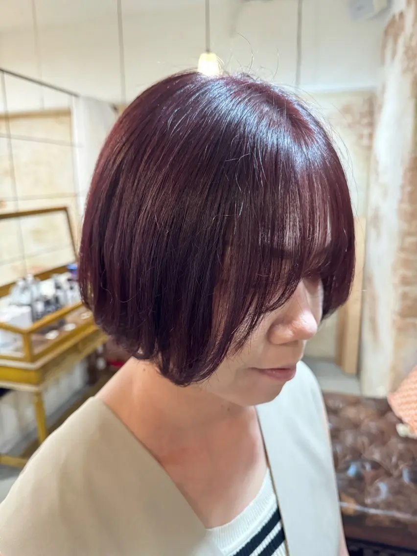 カラー ブリーチ ダブルカラー ラベンダーカラー ラベンダーピンク ブリーチなしカラー ヘアカラー トリートメント 菰田 愛輝のヘアスタイル