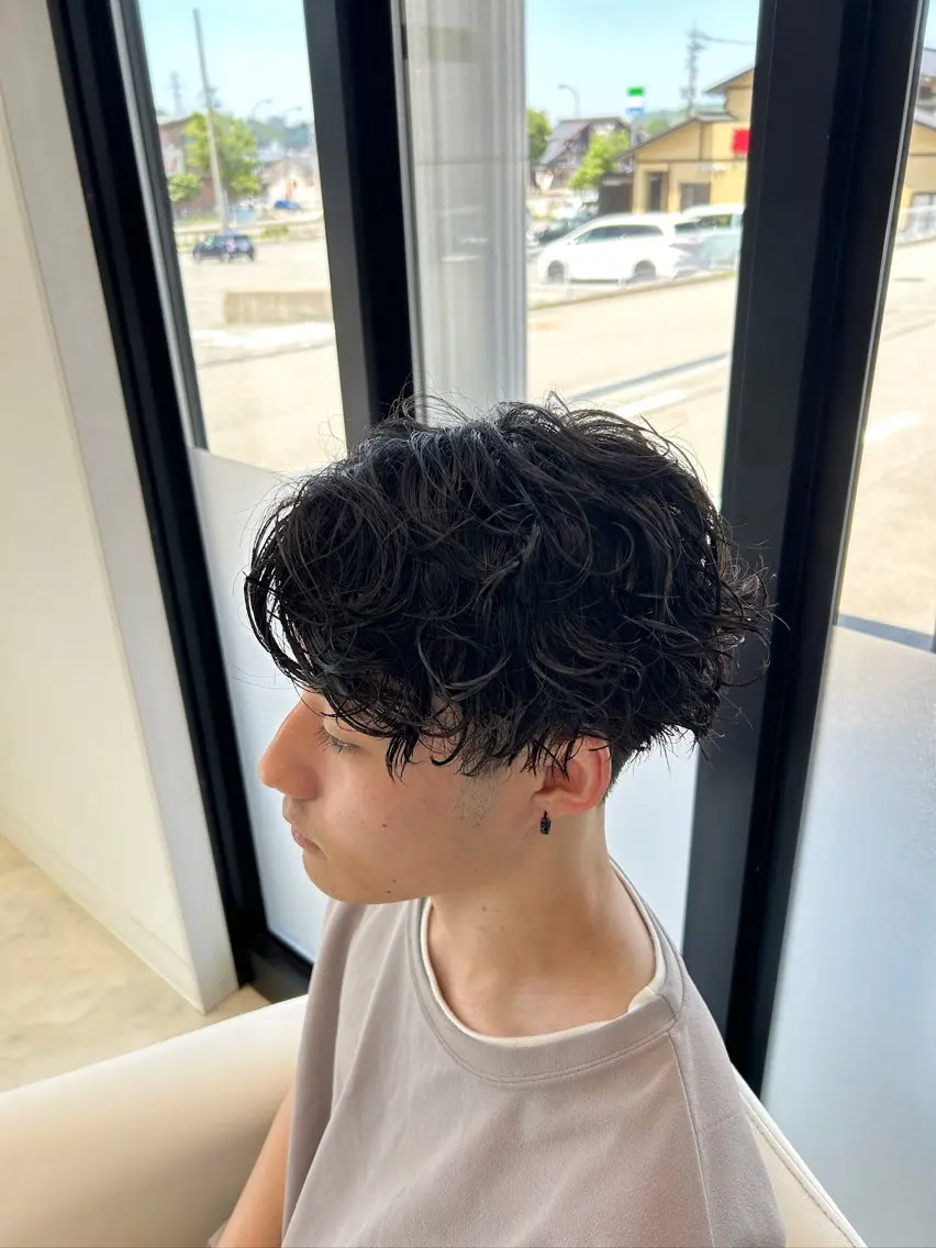 ショート パーマ ヘアアレンジ メンズ カット パーマ メンズカット/パーマ チバト　クウトのヘアスタイル
