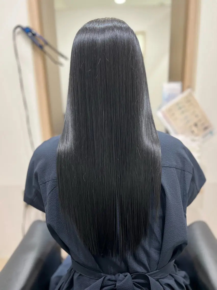 ロング 髪質改善 カット ヘアカラー 縮毛矯正 トリートメント 髪質改善/レイヤー カット🩵Ami🩵のヘアスタイル