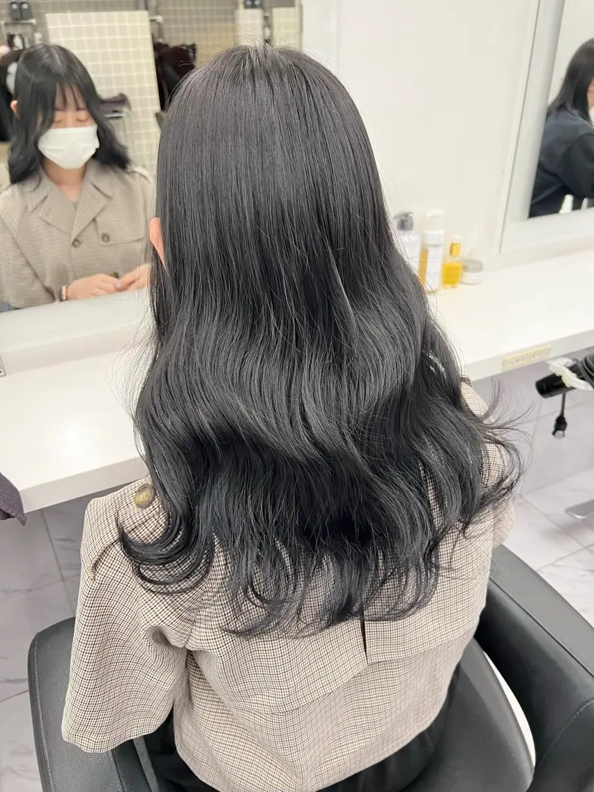 ロング カラー パーマ ヘアアレンジ メンズ キッズ 上品＆韓国風 🥀海心🥀のヘアスタイル