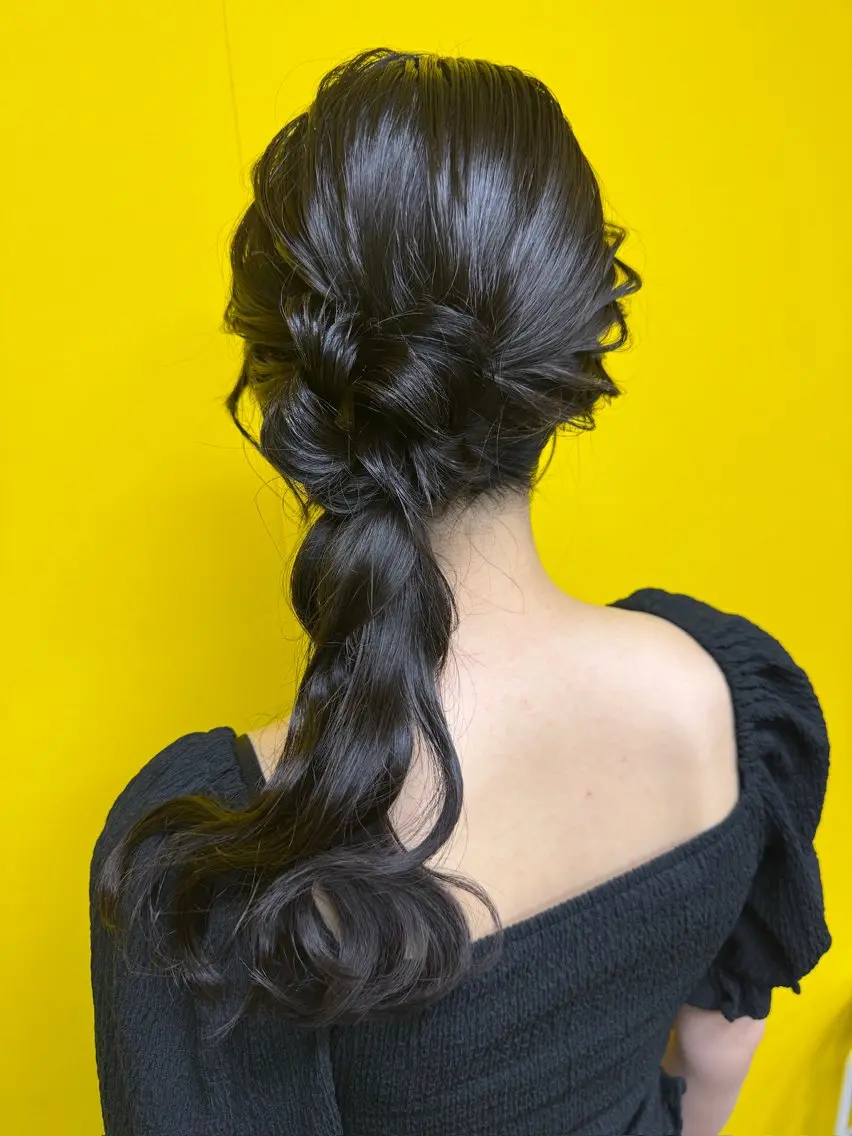 セミロング ヘアアレンジ ヘアセット 新宿｜ヘアセット専門 ｜aira*｡ﾟのヘアスタイル