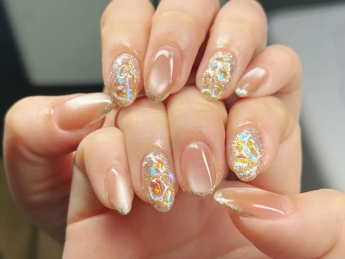 ネイル アートネイル チークネイル 成人式 入学式 長さ出し ハンドネイル Lino Nailのネイルデザイン