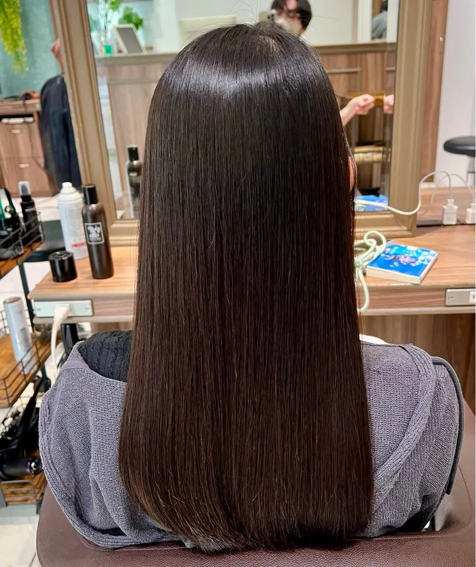 ロング 縮毛矯正 トリートメント 髪質改善縮毛矯正 谷口雄太のヘアスタイル