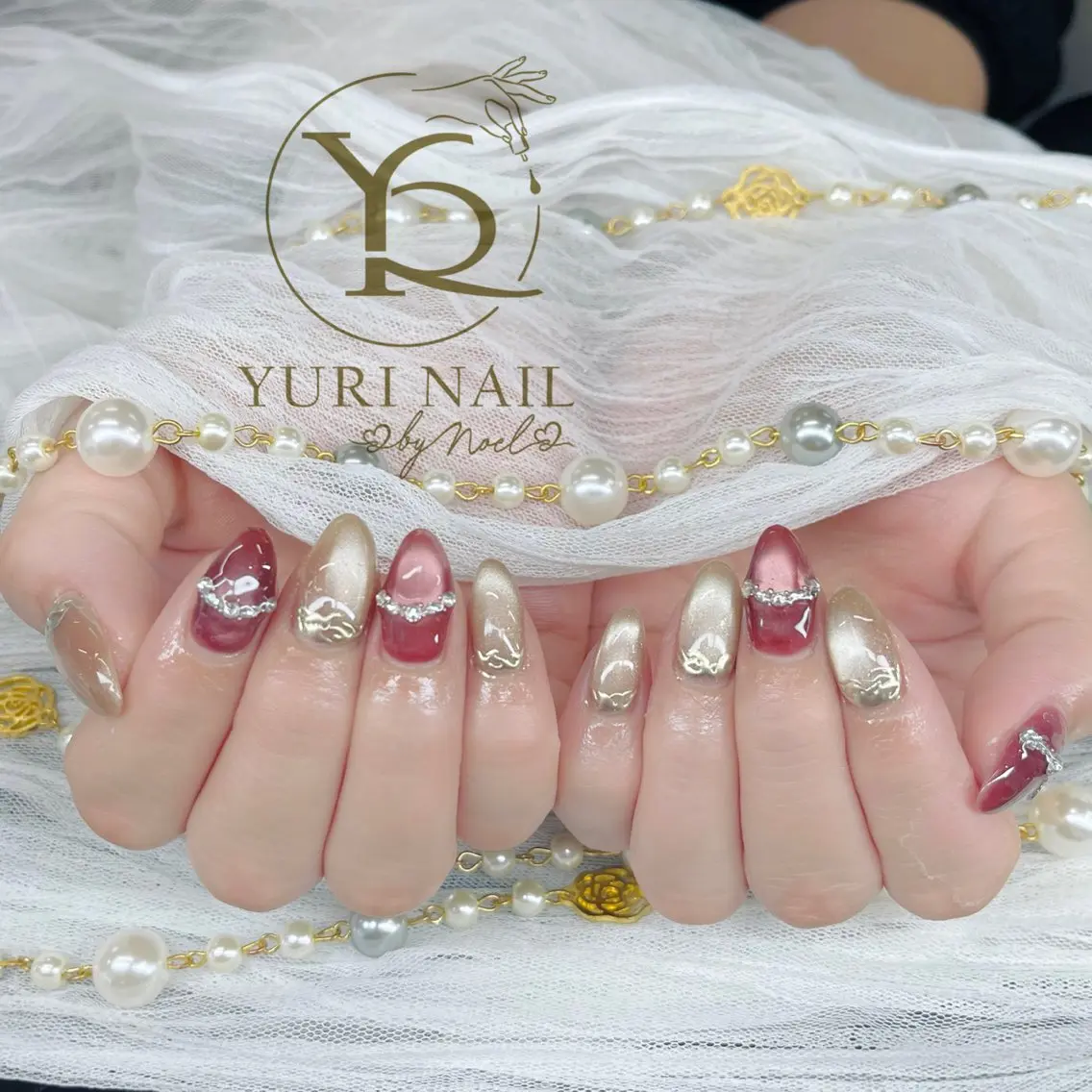 ネイル チークネイル フットネイル フレンチネイル グラデーション キラキラネイル ハンドネイル フットネイル ハンドケア YURI Nail Funabashiのネイルデザイン