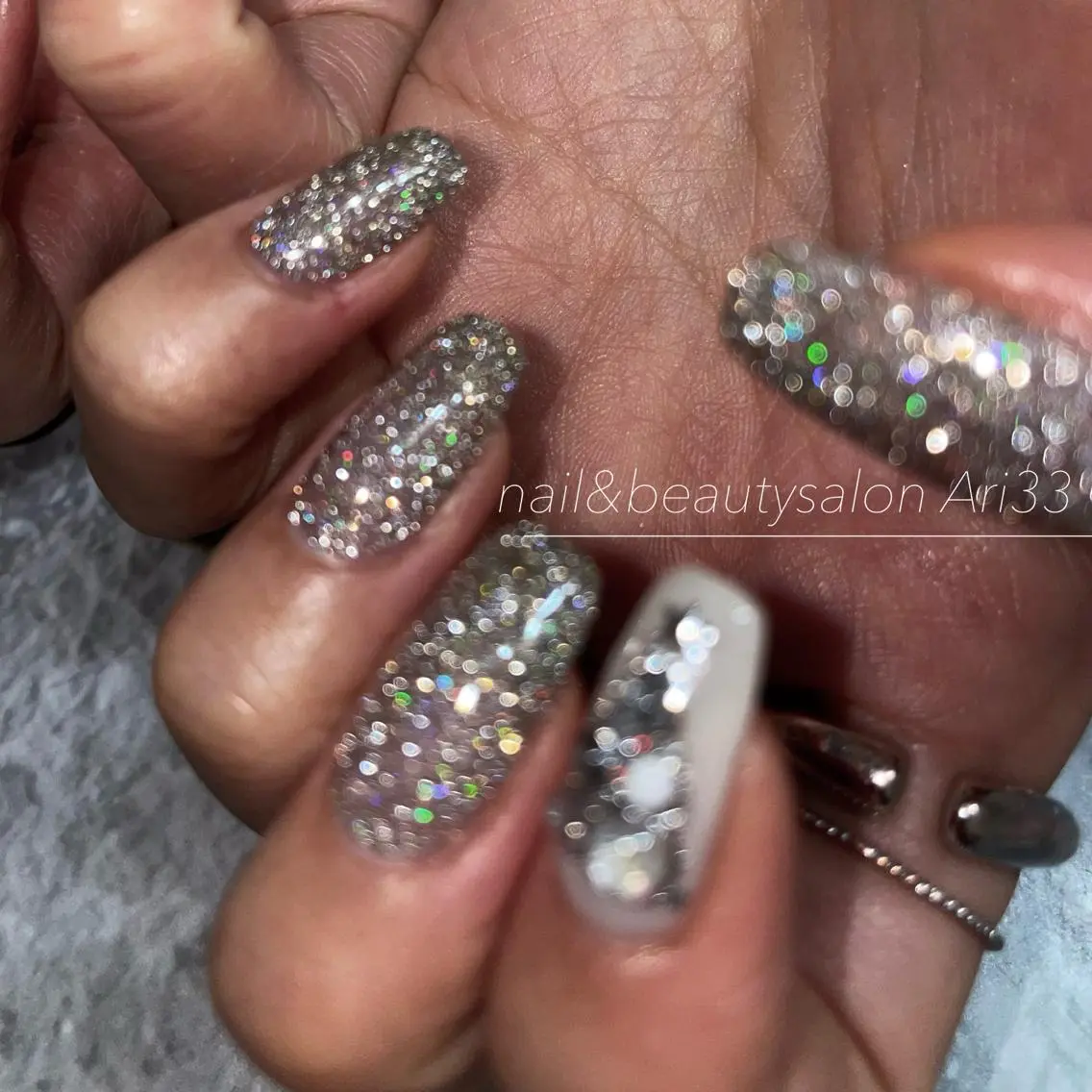 ネイル フラッシュネイル ニュアンスネイル ハンドネイル プライベートサロン Ari33nailのネイルデザイン