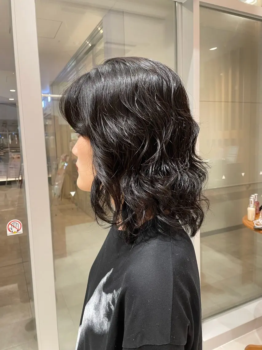 ミディアム ミディアムパーマ ウルフカット カット パーマ ☁️ボブパーマ/ 咲良🪄のヘアスタイル