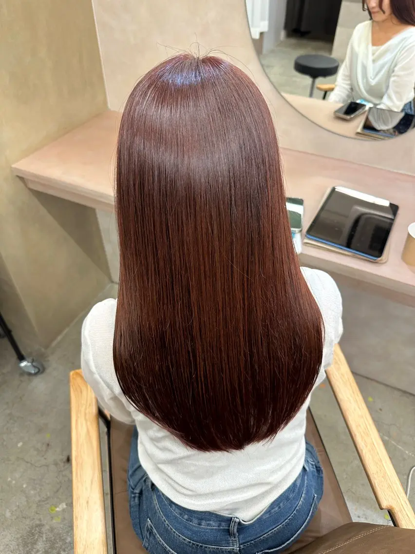 ロング カラー ベージュカラー ピンクカラー ピンクベージュ カット ヘアカラー トリートメント 艶髪/ブリーチなし Wカラー🌺yuiのヘアスタイル