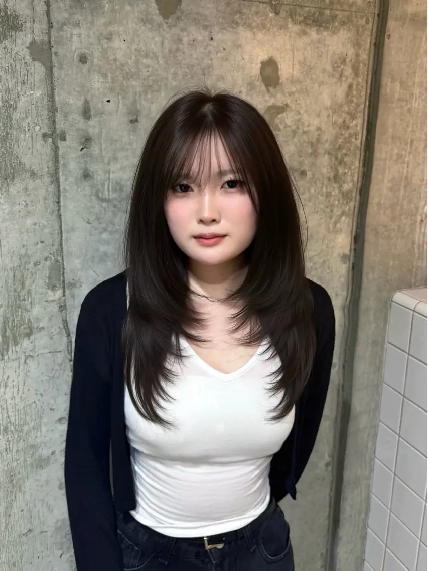 ロング カラー ヘアカラー トリートメント 新宿/髪質改善/韓国 ヘア CHIHARUのヘアスタイル