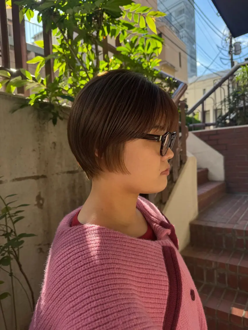 ショート 顔周りカット ショートヘア カット さくら/カラー/ レイヤー/銀座໒꒱のヘアスタイル