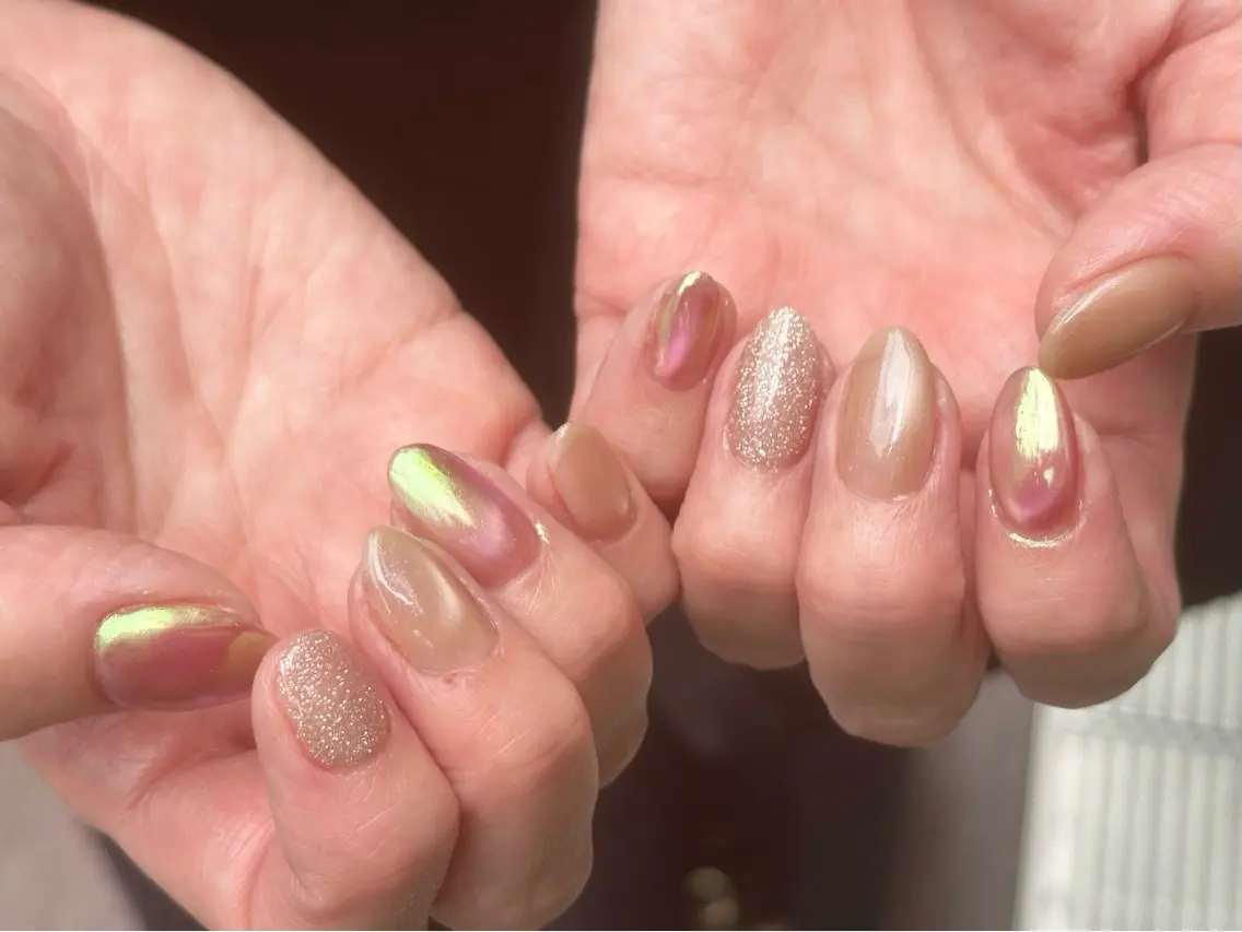 ネイル フラッシュネイル キラキラネイル マグネットネイル ミラーネイル フットネイル mirai nail 錦糸町のネイルデザイン