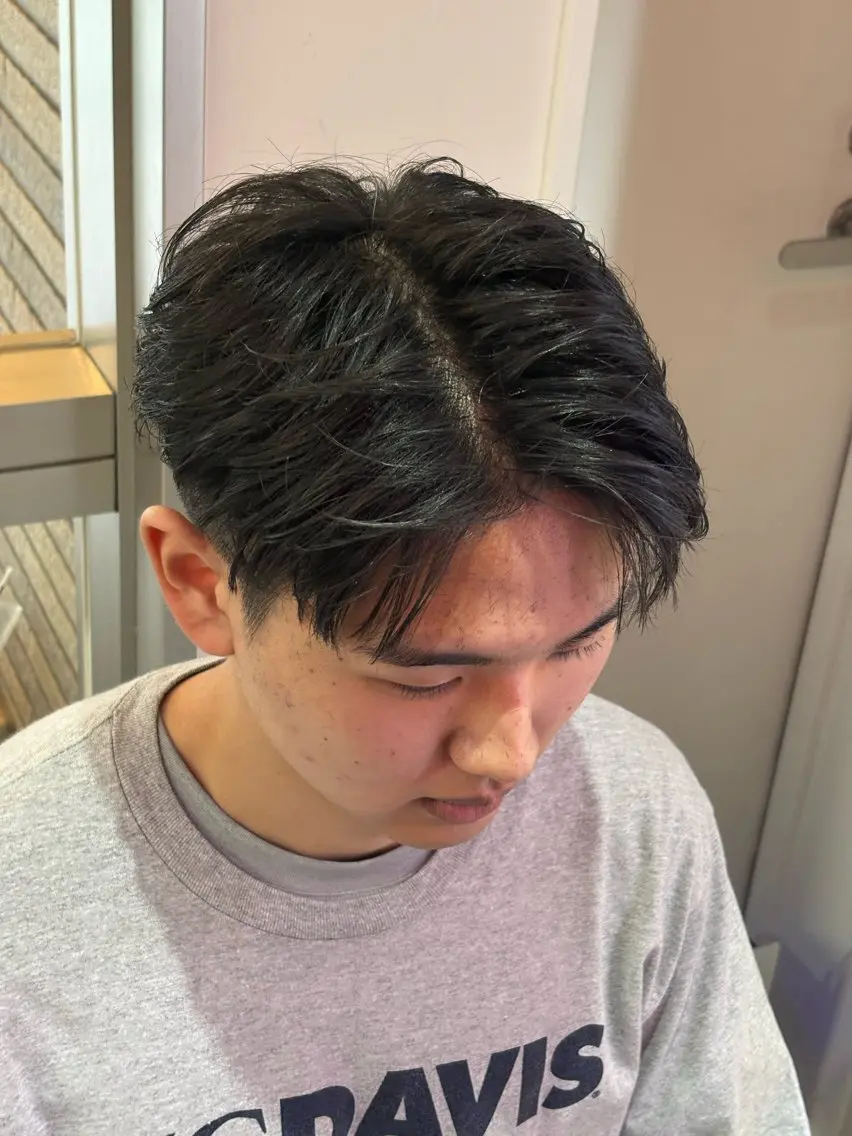 ミディアム カラー パーマ メンズ カット ヘアセット 🔥最強メンズ特化/ パーマの達人🔥風見のヘアスタイル