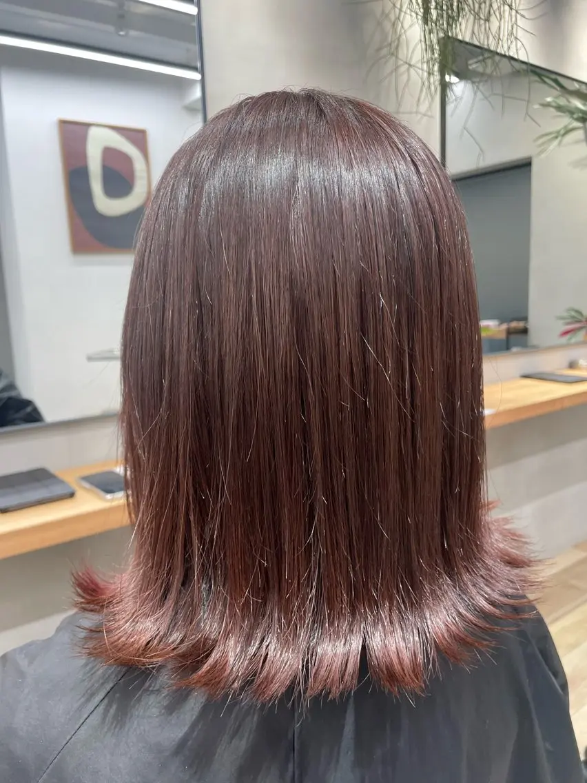 ミディアム カラー ブラウンカラー ヘアカラー トリートメント 🌙赤み消し/韓国/ 艶カラー/suwaのヘアスタイル