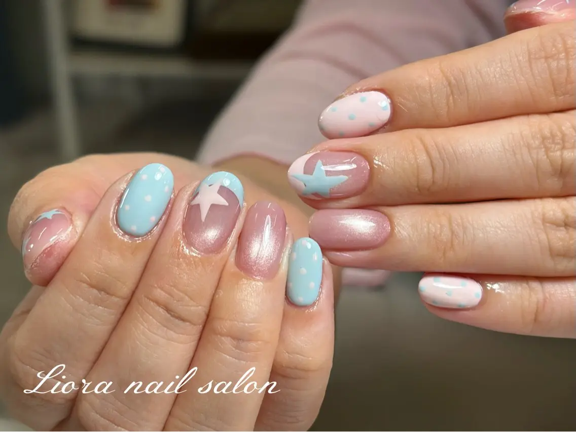 ネイル チークネイル フットネイル フレンチネイル ジェルネイル ガーリー ハンドネイル Liora nailのネイルデザイン